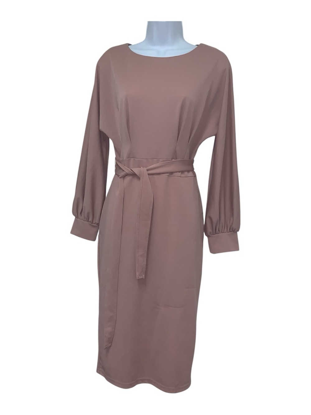 JASAMBAC Women's Bodycon Pencil Dress Long Sleeve  Pink Size S